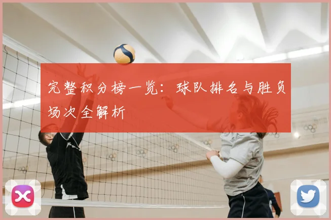 完整积分榜一览：球队排名与胜负场次全解析
